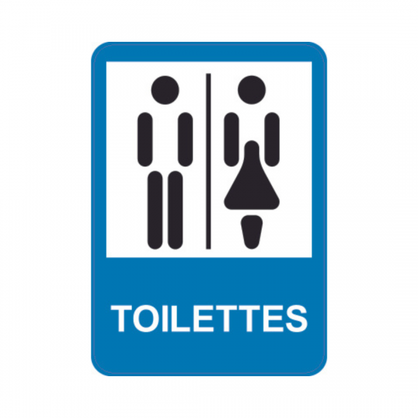 Panneau d'info rectangle Sticker 35x50cm "Toilettes" REC-STI212